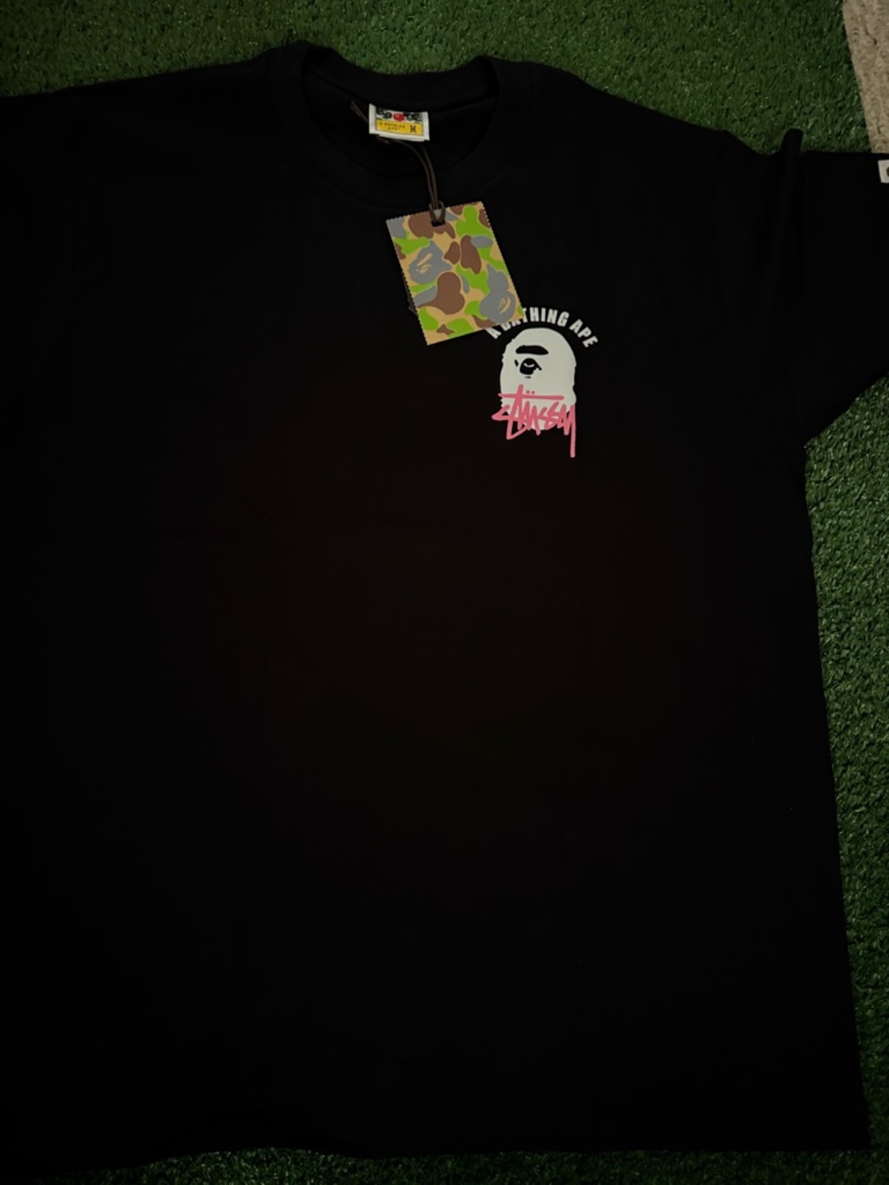 black stussy bape tee